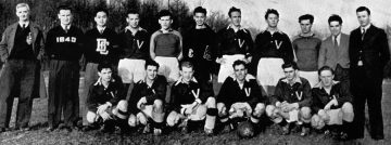 UBC varsity soccer team (1941) – Fred Saskai, 3rd from left back row Photo: UBC A.M.S./University Archives, Totem  (1941)