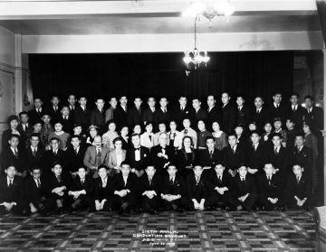 Sixth annual graduation banquet – UBC Japanese Students’ Club  (April 30, 1938) Photo: Japanese Canadian Photograph Collection, Rare Books and Special Collections, UBC Library, JCPC 33.0001
